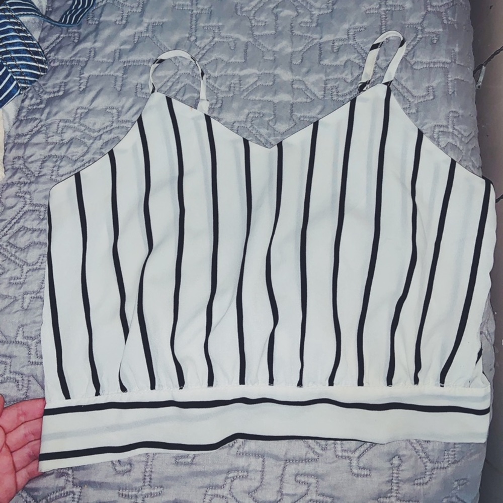 White and black crop top